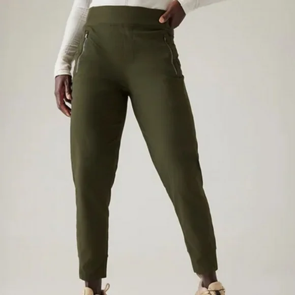 Athleta Trekkie North Aspen Olive High Rise Joggers - Picture 1 of 16